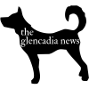 The Glencadia News Logo - Text - The Glencadia News overlayed in the classic solid black dog Glencadia Logo