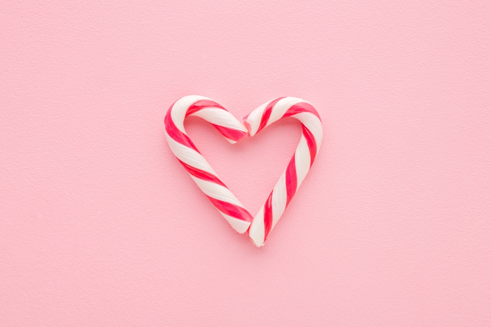 Heart shaped peppermint candy