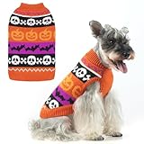 KOOLTAIL Halloween Dog Sweater Costume Fall Winter Clothes - Soft Pumpkin Knitwear Dog Cold Weather Coat, Pet Sweatshirt Pullover Outfit for Small Medium Large Dogs Puppy Cats Girls Boys Orange SM