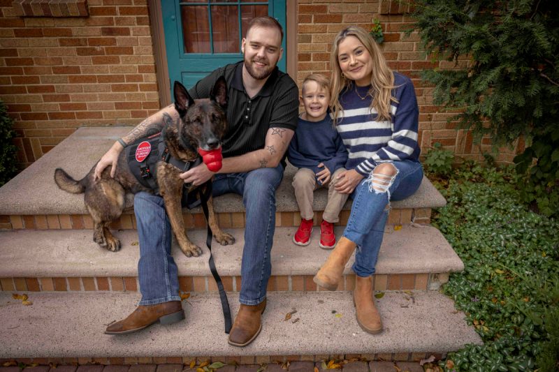 Fletcher and his family with Dasty