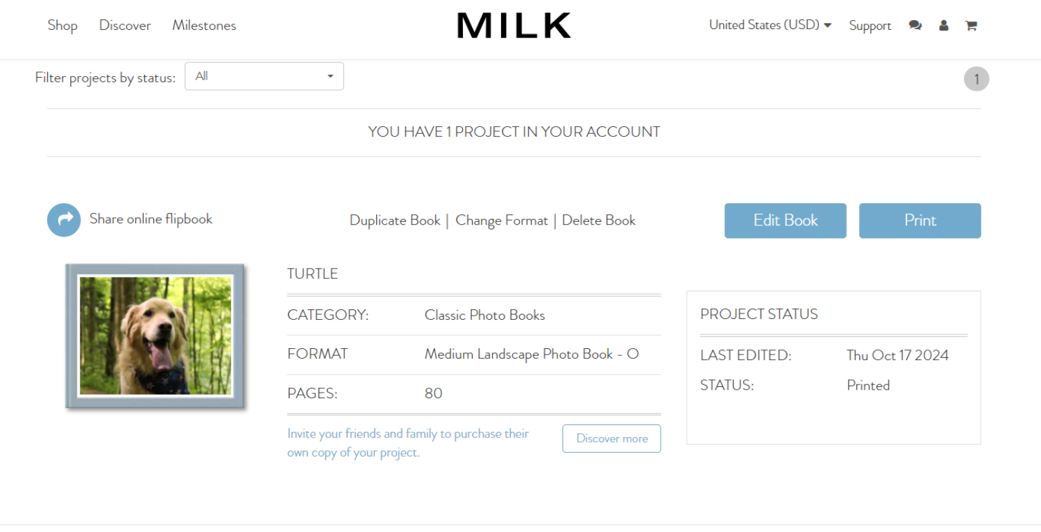 MILK Books designing book on the website