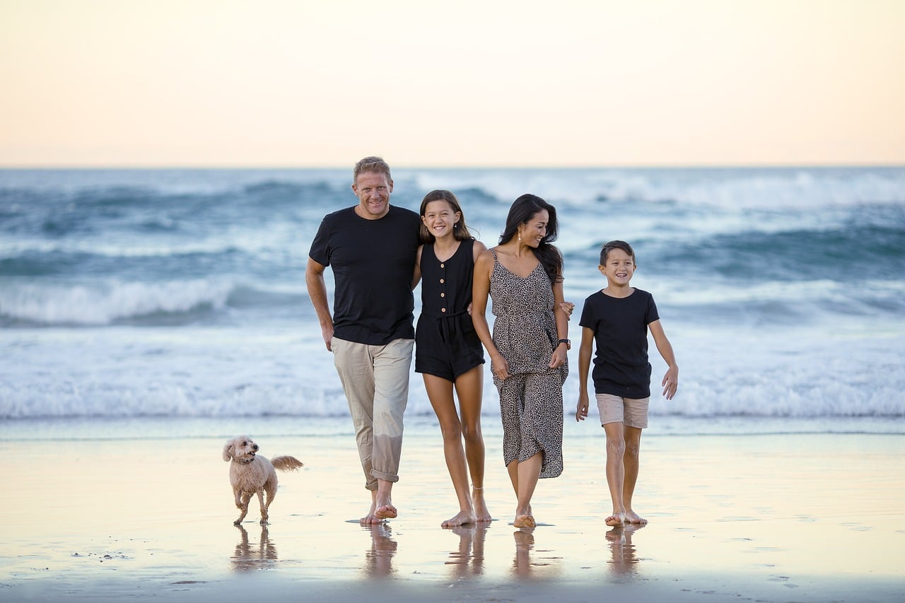 Family and a dog