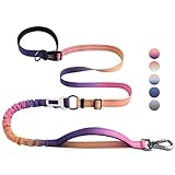 Roses&Poetry Hands Free Dog Leash for Medium Large Dogs Heavy Duty, No Pull Bungee Dog Running Waist Leash for Walking Training with Car Seatbelt 4-6FT