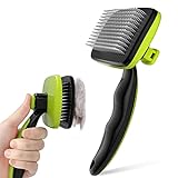 Pecute Self-Cleaning Slicker Brush for Dogs, Cats, Lightweight Dog Brush for Shedding Massaging Grooming, Cat Brush Gently Removes Loose Fur Undercoat for Small Dogs Cats Rabbits of All Hair Types