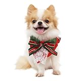 LOPHIPETS Christmas Dogs Bandana Adjustable Scarf for Small Medium Dogs Puppy Dogs-Red/Small