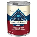 Blue Buffalo Homestyle Recipe Adult Wet Dog Food, Made with Natural Ingredients, Beef Dinner With Garden Vegetables, 12.5-oz. Cans (Pack of 12)