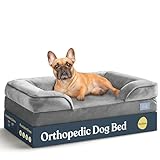 Orthopedic Sofa Dog Bed - Ultra Comfortable Dog Beds for Medium Dogs - Breathable & Waterproof Pet Bed- Egg Foam Sofa Bed with Extra Head and Neck Support - Removable Washable Cover & Nonslip Bottom.