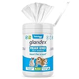 Vetnique Labs Glandex Dog Wipes for Pets Cleansing & Deodorizing Anal Gland Hygienic Dog & Cat Wipes with Vitamin E, Skin Conditioners and Aloe (75ct)