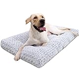 KSIIA Washable Dog Bed Deluxe Plush Dog Crate Beds Fulffy Comfy Kennel Pad Anti-Slip Pet Sleeping Mat for Large, Jumbo, Medium, Small Dogs Breeds, 35' x 23', Gray