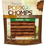 Pork Chomps Roasted Pork Skin Dog Chews, 6-inch Twists, 15 Count