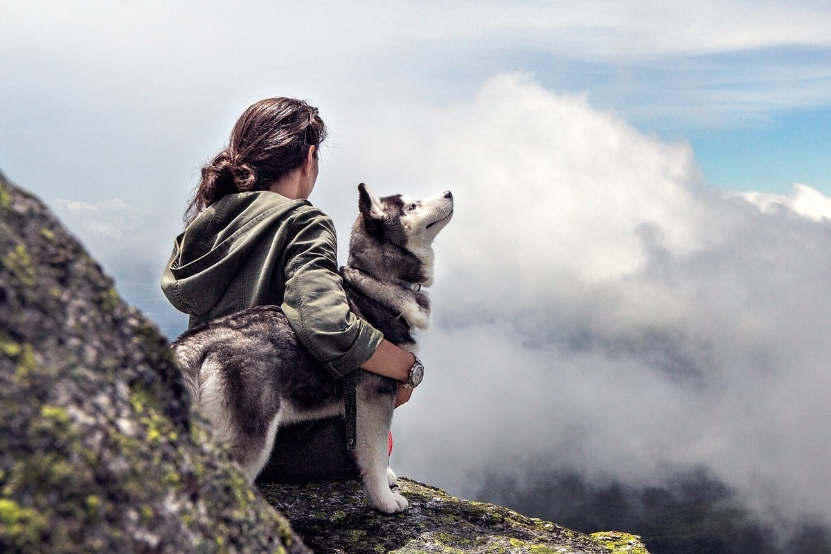 Woman with Husky adventure