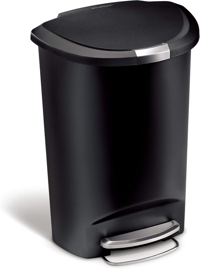 simplehuman 13 Gallon Semi-Round Kitchen Step Dog Proof Trash Can