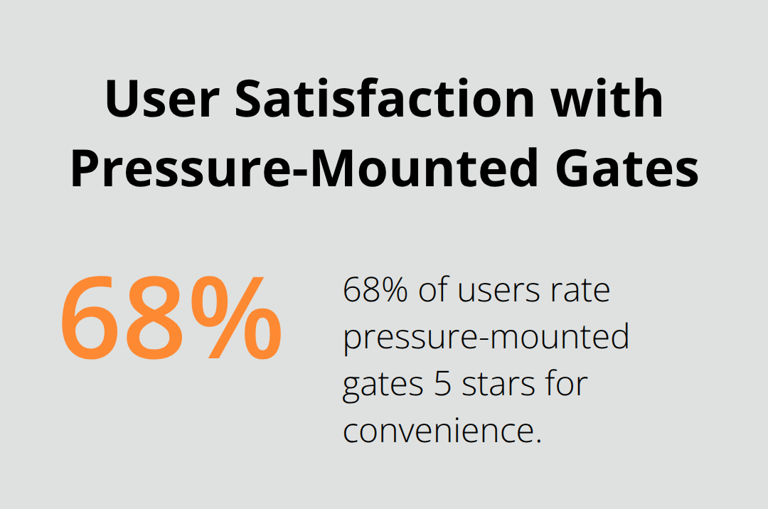 Pie chart showing 68% of users rate pressure-mounted gates 5 stars for convenience - safety 1st dog gate