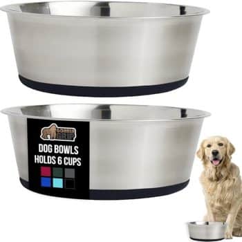 Upgrade Your Dog’s Essentials & Start the Year Clean, Cozy, and Happy 5 GORILLA GRIP Set of 2 Dog Bowls