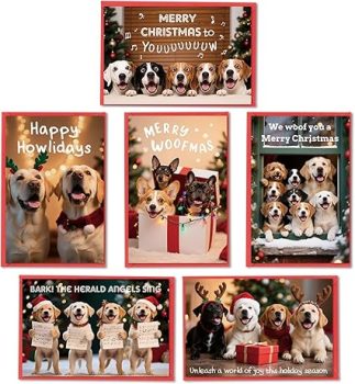 Spercy 24 Pack Dog Christmas Cards with Envelopes and Stickers