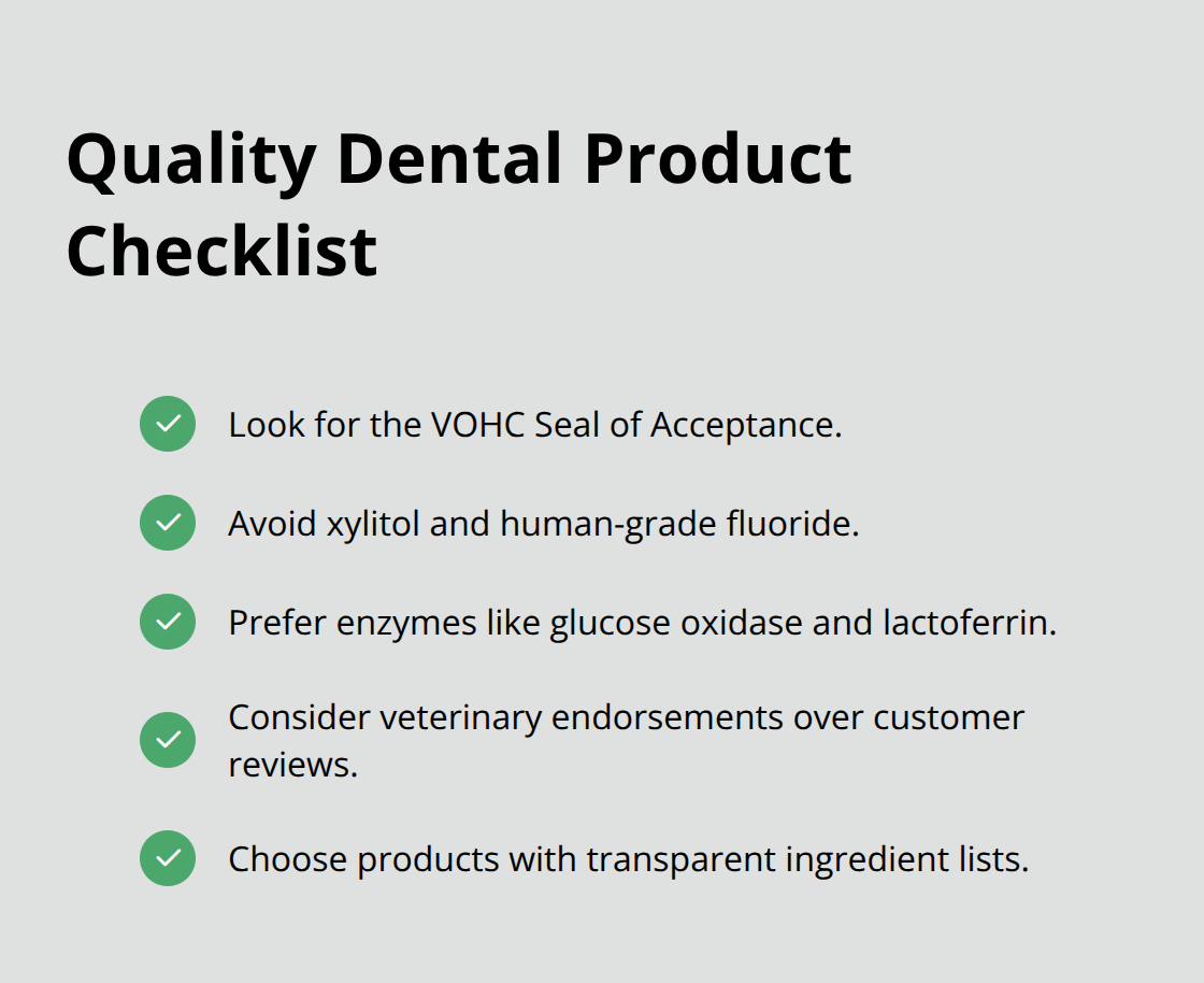Checklist to evaluate dog dental products for safety and effectiveness - dog dental care product
