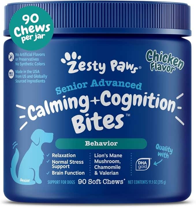Zesty Paws Senior Advanced Calming & Cognition Soft Chews for Dogs