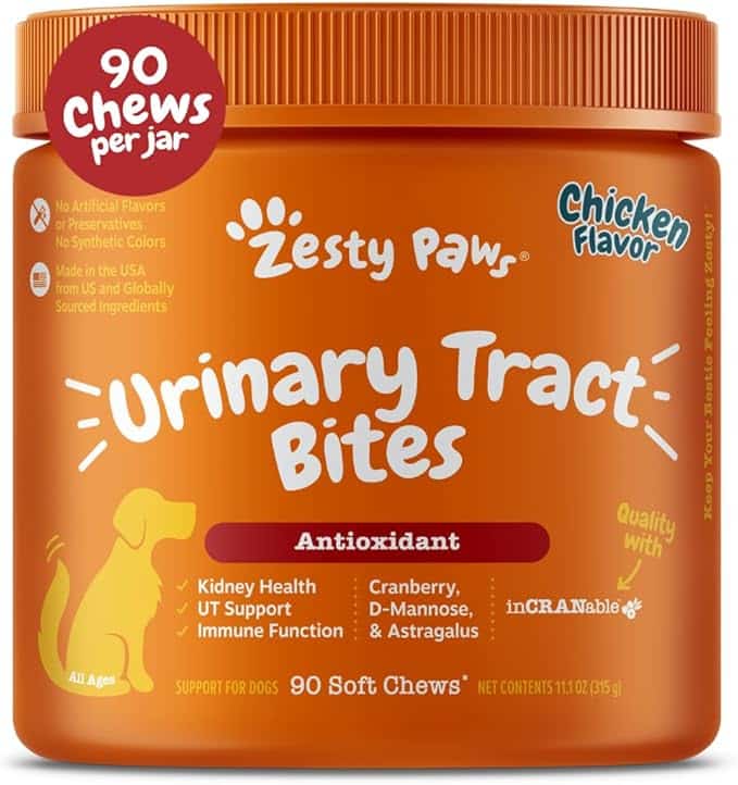 10 Best Urinary, Kidney and Bladder Supplements For Dogs 2026 8 Zesty Paws Cranberry Supplement for Dogs