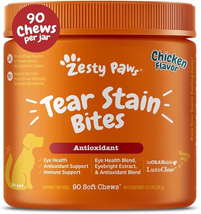 Zesty Paws Tear Stain Support Soft Chews for Dogs