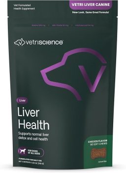 VetriScience Liver Health Chews with Milk Thistle, Vetri Liver Detox Supplement for Dogs