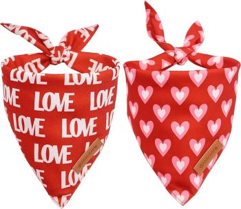 15 Sweetheart Deals on Valentine’s Day Dog Toys, Treats, and More 11 Realeaf Love Dog Bandanas 2 Pack