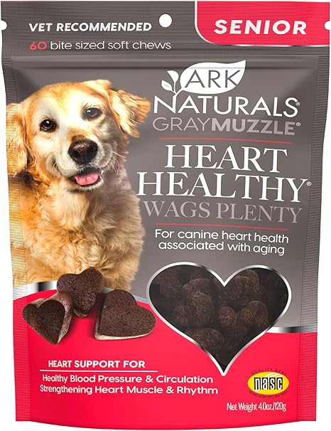 The 13 Best Heart Supplements For Dogs 22 Ark Naturals Gray Muzzle Heart Healthy Wags Plenty Dog Chews
