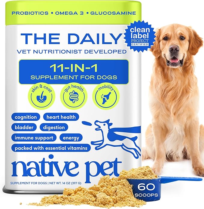 ative Pet Dog Vitamins & Supplements - 11-in-1 Multivitamin Powder for Dogs