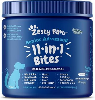 13 Senior Dog Comfort Items That Support Winter Wellness 19 Zesty Paws Senior Dog Multivitamin Treats