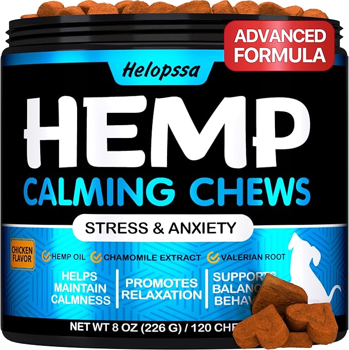 Hemp Calming Chews for Dogs with Anxiety and Stress
