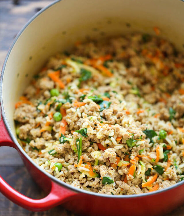 Turkey and veggies homemade dog food