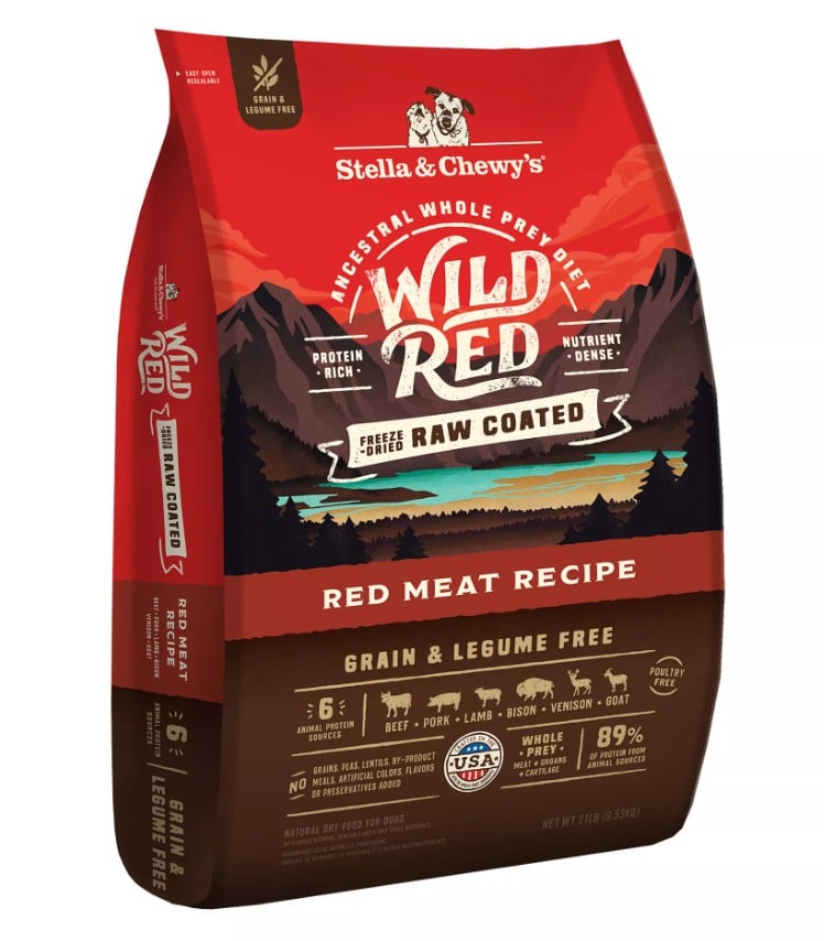 11 Best Dry Dog Foods 7 Stella & Chewy’s Wild Red Raw Coated All Life Stages Dry Dog Food – Red Meat